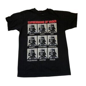Star Wars Mad Engine Expressions Of Vader Black T-Shirt Size Medium